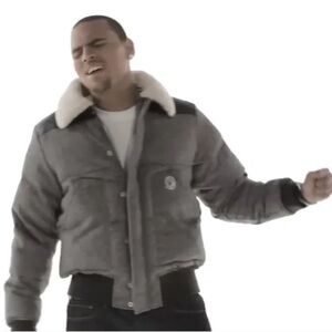 Billionaire Boys Club Shearling Collar Wool Puffer Jacket | Gray Size L